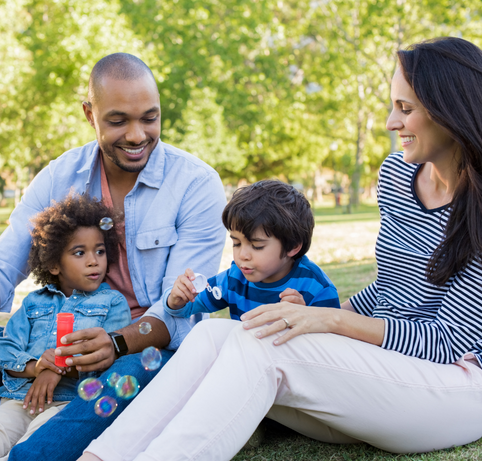 Happy Family At Park Happy Family At Park