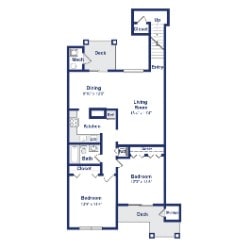 Hickory 2BR 1BA 1000sf