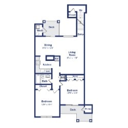 Hickory 2BR 1BA 1000sf