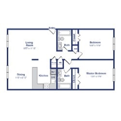 Basswood 2BR 2BA 875sf