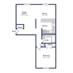 Cherry 1BR 1BA 700sf